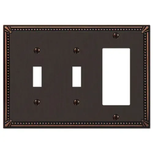 Amerelle 2 Switch/Gfi Imperial Bead TumbLED Antique Bronze