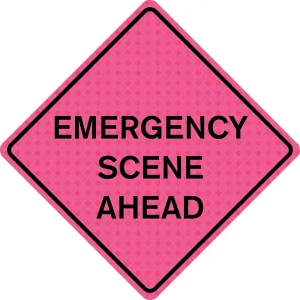 Dicke Safety Emergency Scene Pink Traffic Warning Sign