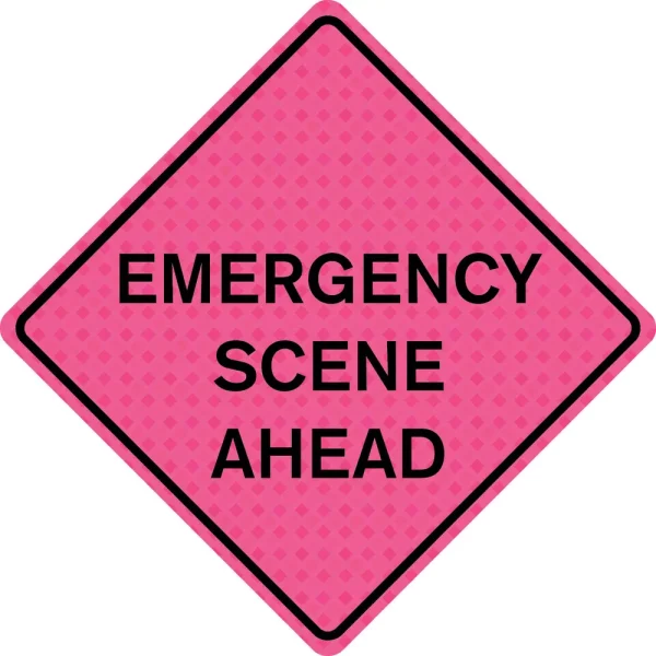 Dicke Safety Emergency Scene Pink Traffic Warning Sign