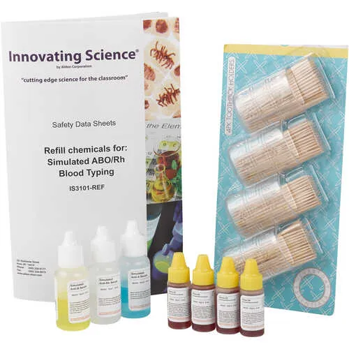 Aldon Innovating Science Simulated ABO/Rh Blood Typing Refill