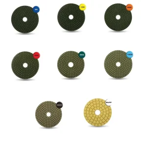 Rubi 4″ Diamond Resin Wet Polishing Pads | 100 Grit