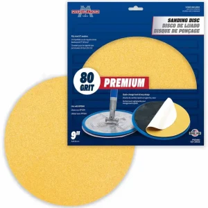 Marshalltown 9″ Radial Sanding Discs – 5 pack | Premium Grade / 80 Grit