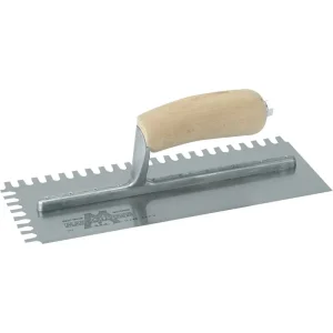 Marshalltown Notched Trowels Wood Handle | 702S – 1/4″ x 1/4″ x 1/4″ Square Notch - view 2