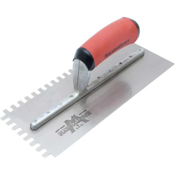 Marshalltown Notched Trowels Durasoft Handle | 702S – 1/4″ x 1/4″ x 1/4″ Square Notch