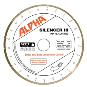 Alpha Silencer III Dekton Bridge Saw Blade | 12″