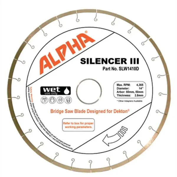 Alpha Silencer III Dekton Bridge Saw Blade | 12″