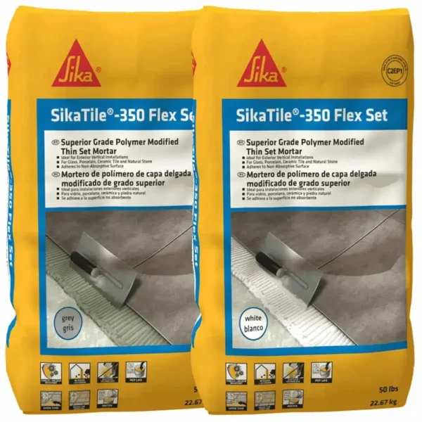 SikaTile 350 Flex Set – 50 lbs. White Polymer Modified Mortar Pallet