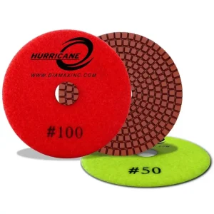 Diamax Hurricane 4″ Wet Polishing Pads RE Series | 30 Grit