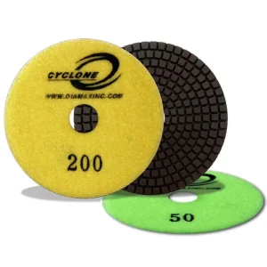 Diamax Cyclone 4″ R Series Wet Polishing Pads | 50 Grit