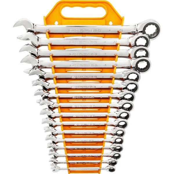 GearWrench® 16-Piece Combination Metric 12 Point Ratcheting Wrench Set