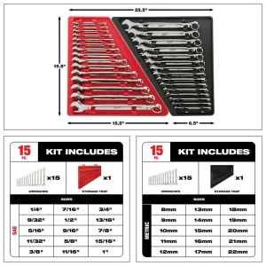 Milwaukee® 15-Piece Combination Wrench Sets - view 4