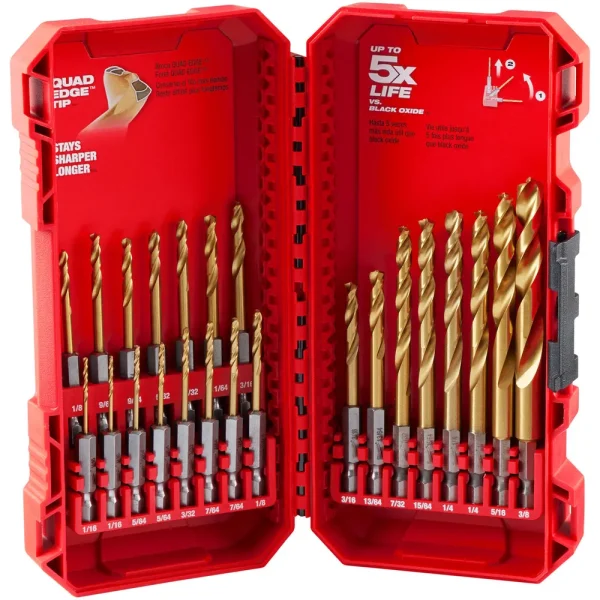 Milwaukee® Impact Duty™ RED HELIX™ Titanium Drill Bit Set
