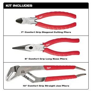 Milwaukee® 3-Piece Comfort Grip Plier Set - view 2