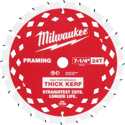 Milwaukee 7-1/4˝ 24T Thick Kerf Framing Circular Saw Blade