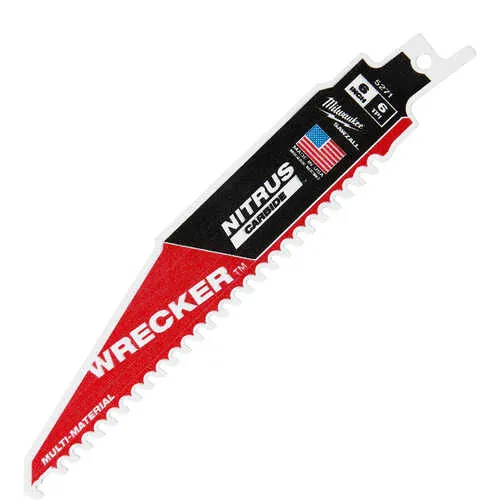 Milwaukee 6″ Nitrus Carbide Mult-Material Sawzall Blades, Pack of 5