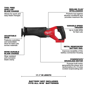 Milwaukee® M18 FUEL™ SAWZALL® Reciprocating Saw Kit - view 4