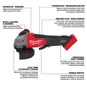 Milwaukee® M18 FUEL™ 4-1/2˝/5˝ Braking Grinder - view 4