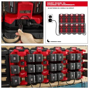 Milwaukee® M18™ 6-Bay Daisy Chain Rapid Charger - view 4
