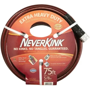 NeverKink Extra Heavy-Duty Burgundy Garden Hose, 75 ft