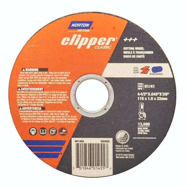 Norton Clipper 4″ Classic Right Angle Cut-Off Wheel (15 pack)