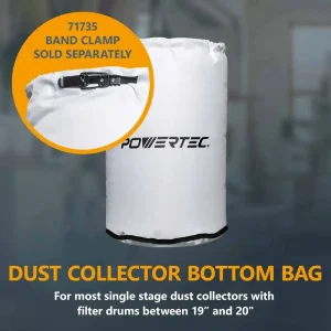 POWERTEC 20″ x 30″ Dust Collector Bottom Bag with Clear Window & Zipper - view 3