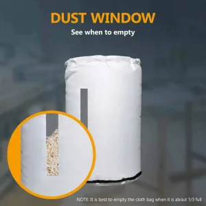 POWERTEC 20″ x 30″ Dust Collector Bottom Bag with Clear Window & Zipper - view 4