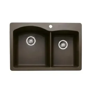Blanco 440213 Big/Med Silgranite Kitchen Sink Cafe Brown 33×22