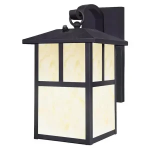 Westinghouse Black 1 Light Lantern Wall Sconce with Honey Art Glass, 11 in