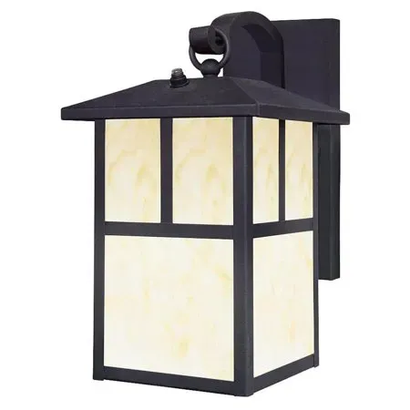 Westinghouse Black 1 Light Lantern Wall Sconce with Honey Art Glass, 11 in