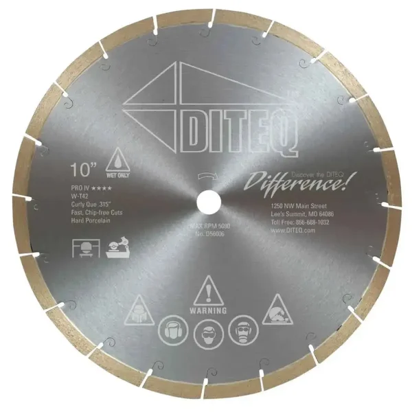 Diteq T-42 Curly Que Porcelain Tile Blade | 8″