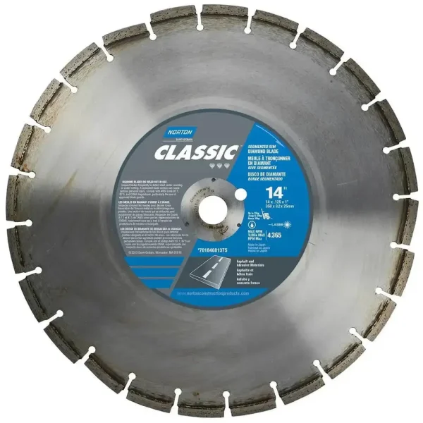 Norton Classic Green Concrete & Asphalt Diamond Blade | 14″ X .125″