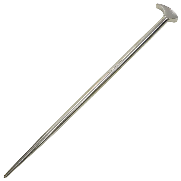 Rolling Head Pry Bars, Round Shank with Polished Point, Nickel Plate Finish