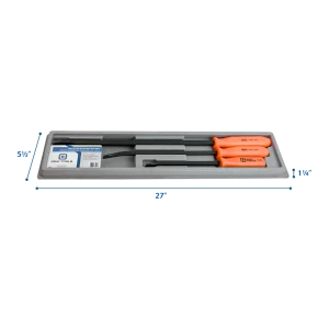 3 Piece Florescent Orange Handled Pry Bar Set with Black Oxide Blades - view 3