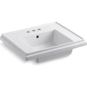 Kohler Tresham White Pedestal Bathroom Sink Basin, 24″