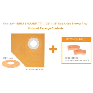 Schluter Kerdi Shower Trays T/TS/TT Waterproof | 38″ x 60″ Center Drain Pan - view 2