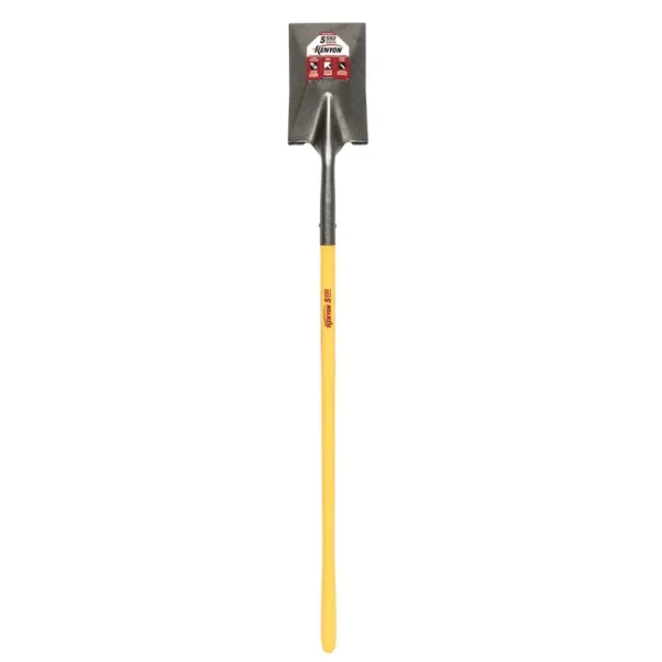 Garden Spade Shovel, 14 Gauge Forward Turned Step, 48″ Polymer with Fiberglass Core Handle