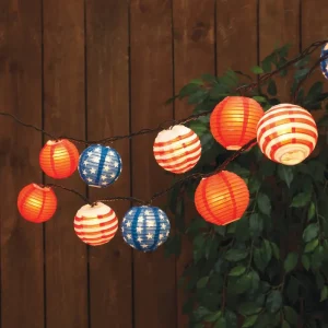 Everlasting Glow Patriotic Lantern String Lights