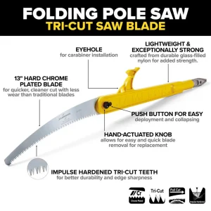 Jameson® Folding Pole Saw Head with Barracuda 13˝ Tri-Cut Blade - view 3