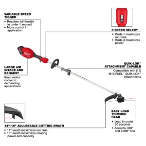 Milwaukee® M18 FUEL™ String Trimmer with QUIK-LOK™ Kit - view 4