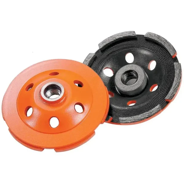 Diamond Products Heavy Duty Orange Cup Wheels, Single Row | 4″ x 5/8-11