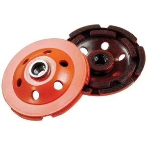 Diamond Products Heavy Duty Orange Cup Wheels, Double Row | 4″ x 5/8-11