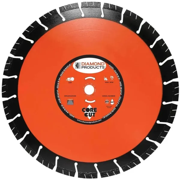 Core Cut Heavy Duty Orange MAXX Diamond Blade | 10″ X .110