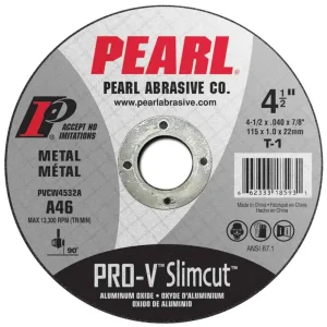 Pearl Abrasive Type 1 SlimCut Pro-V Cut-Off Wheel | 4-1/2″