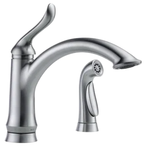 Delta Linden Arctic Stainless Single Handle Kitchen Faucet with Spray