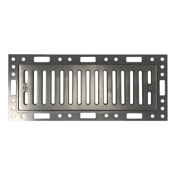 Ventique – Forest – Flush Mount Metal Floor Register | Brushed Platinum / 4″ x 10″