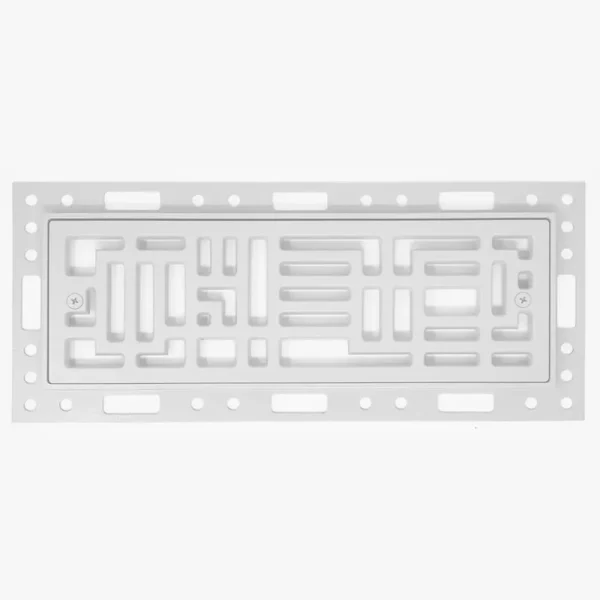 Ventique – Tornado – Flush Mount Metal Floor Register | Brushed Platinum / 4″ x 10″