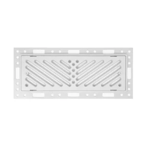 Ventique – Breeze – Flush Mount Metal Floor Register | Brushed Platinum / 4″ x 10″ / No Damper
