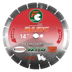Core Cut First-Cut BASIC 3000 Concrete Diamond Blade | 4″ x .080 / Without Skid Plate
