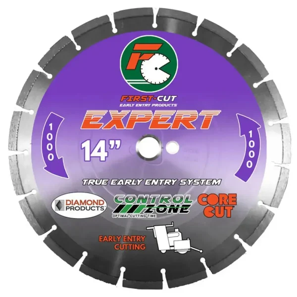 Core Cut First-Cut EXPERT 1000 Concrete Diamond Blades | 6″ x .095 / With Skid Plate