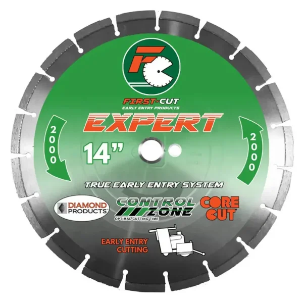 First-Cut EXPERT2000 Diamond Blades – Hard Aggregate | 6″ x .095 / With Skid Plate